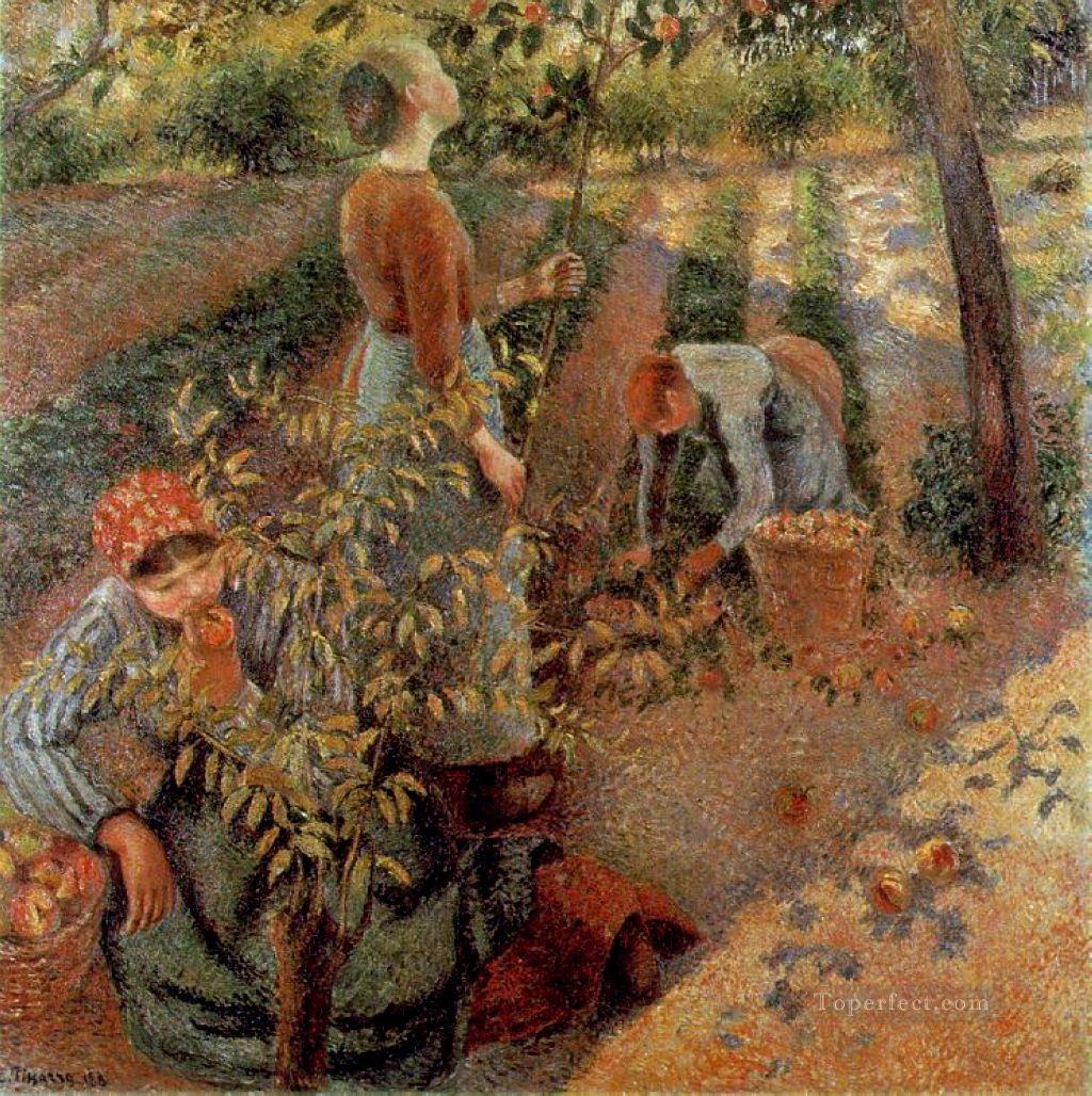 リンゴ狩り 1886年 カミーユ・ピサロ油絵